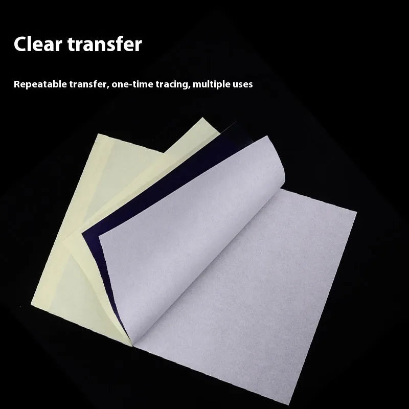 A4 tattoo transfer paper quadruple copy sheets with clear lines for hand drawing and machine conversion