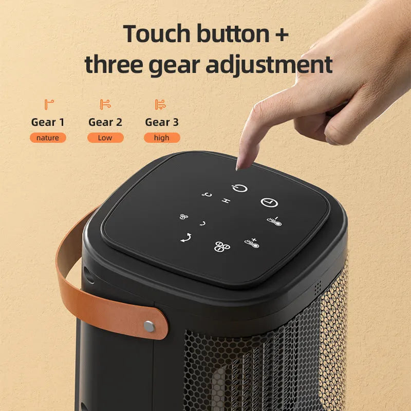 White hot and cold air heating radiator with touch screen display and remote control for room heating