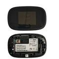 Black MiFi8000 4G portable wireless router with battery and data cable.