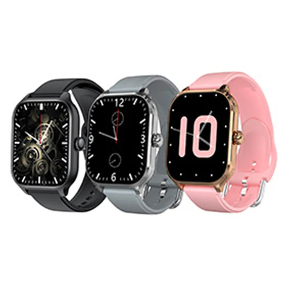 H9 Smart Watch in black showing Bluetooth calling and heart rate monitoring interface
