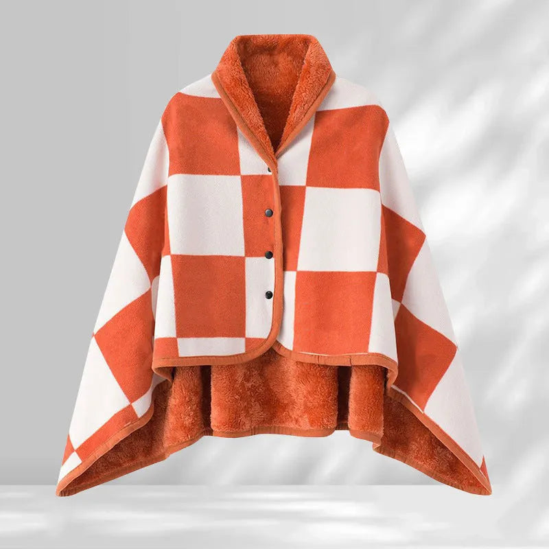 Japanese style polyester shawl blanket in stripe pattern, available in 80x130cm or 100x140cm, for office or winter nap use
