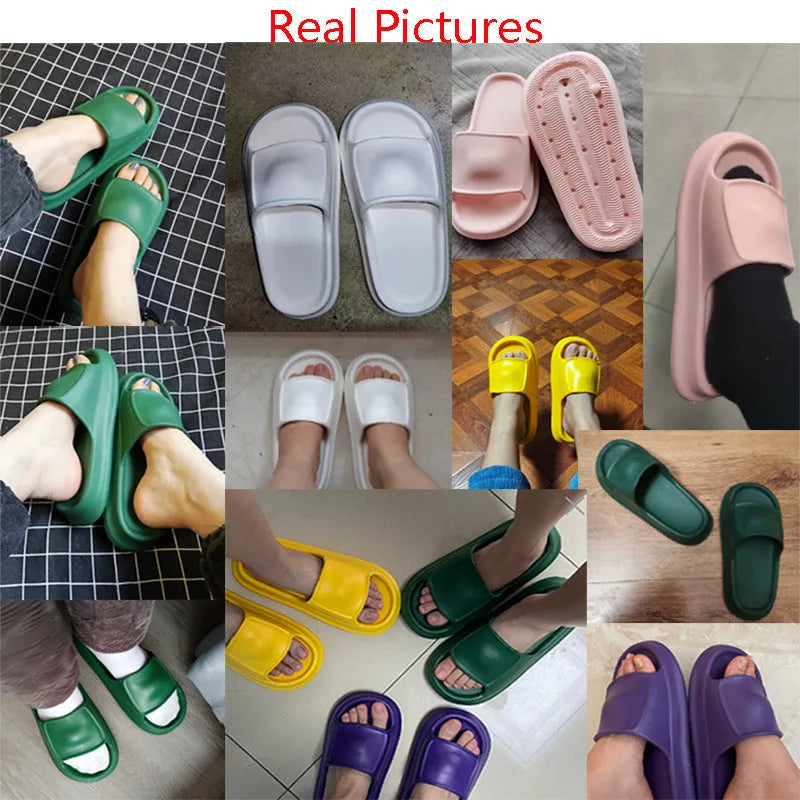 White EVA flip-flop slippers with thick 3.5 cm non-slip sole for bathroom use