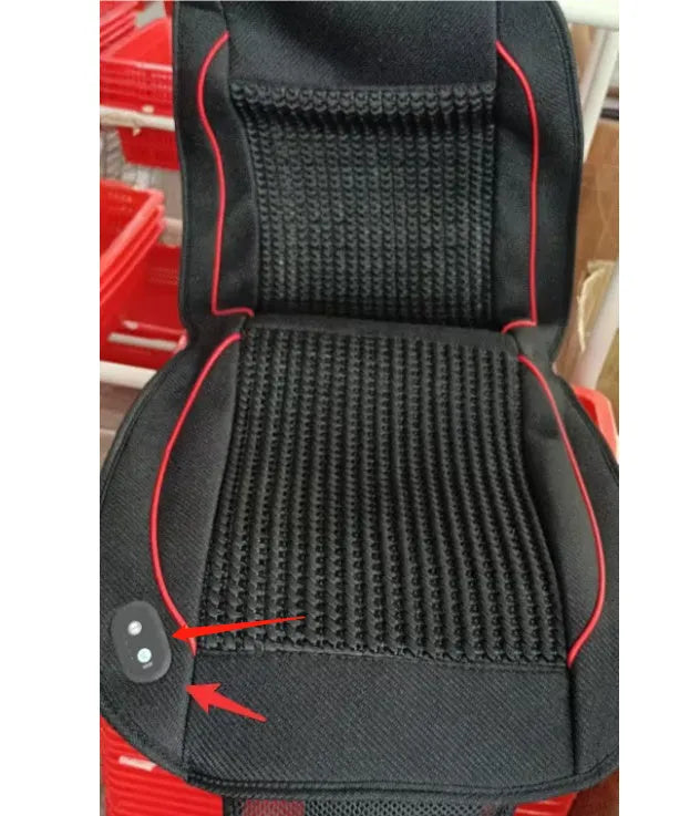 Square black car ventilation seat cushion with massage function on car seat
