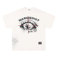 Black and white pure cotton t-shirt with American retro hip hop gothic letter print