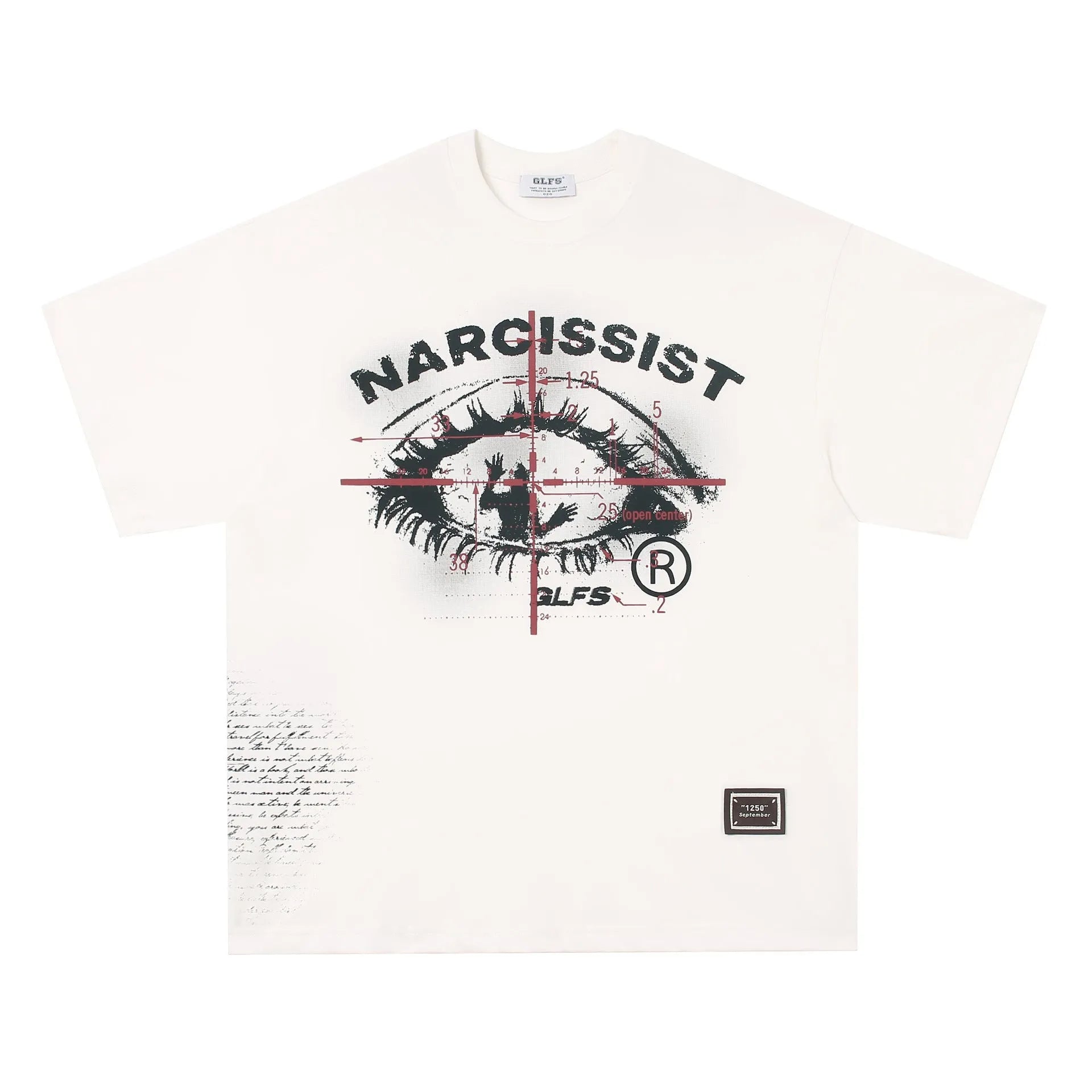 Black and white pure cotton t-shirt with American retro hip hop gothic letter print