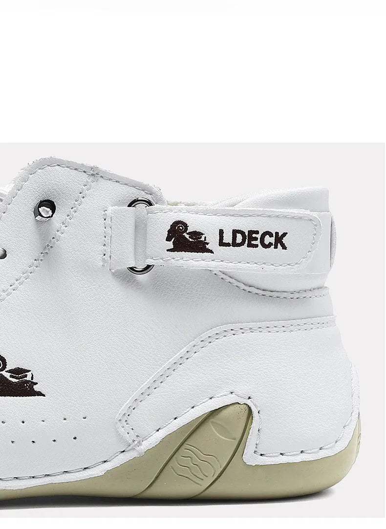 High top men's casual shoes in khaki colour with microfiber upper and rubber sole
