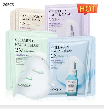 Collagen and hyaluronic acid gel facial sheet mask 30g single use