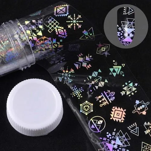 1 metre x 4 cm starry sky nail sticker roll with printed stars in plastic bottle outer box