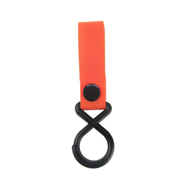 A selection of luggage Velcro hooks in various colours including red, blue, green, and yellow on a white background