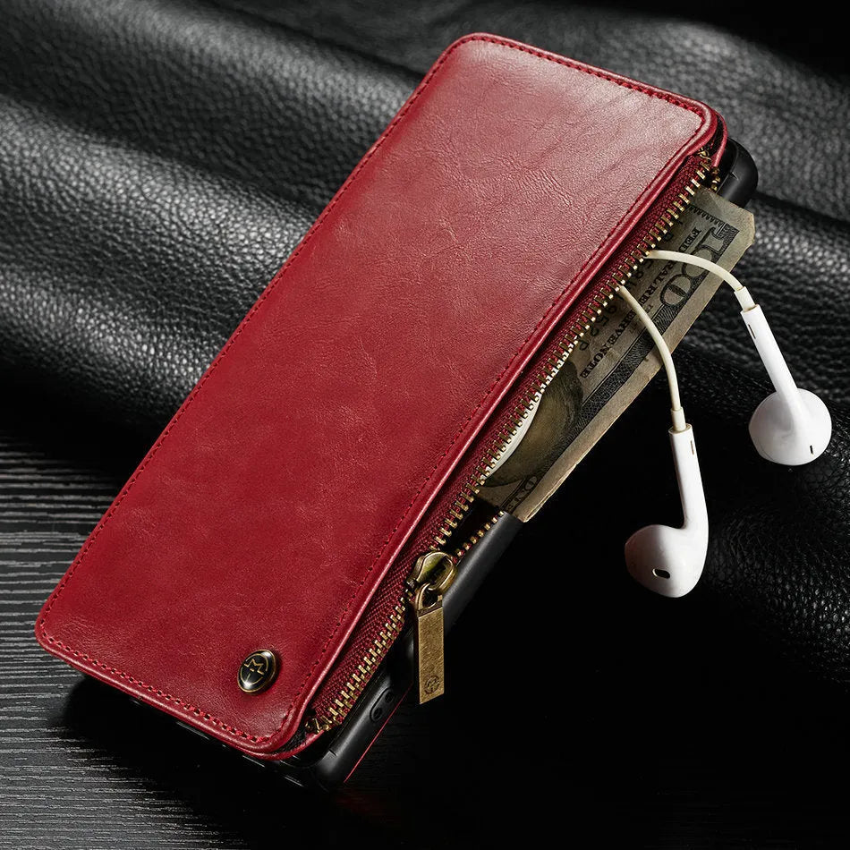 SAMSUNG Galaxy Note9 flip phone case in PU leather with black, brown, and red colour options