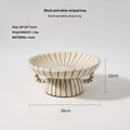 Black and white striped resin fruit plate with retro design for dessert serving