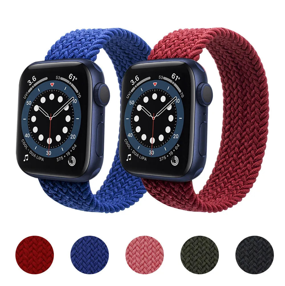Apple Watch compatible nylon woven strap with plastic head in multiple colour options