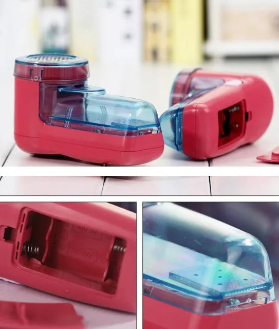 Blue portable electric lint remover for clothing with compact 11x16x9.5cm design