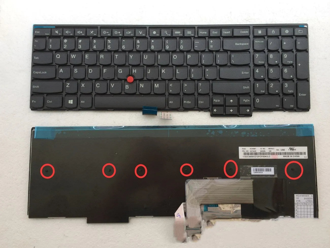 Black Lenovo laptop replacement keyboard for ThinkPad E531 model with USB connector