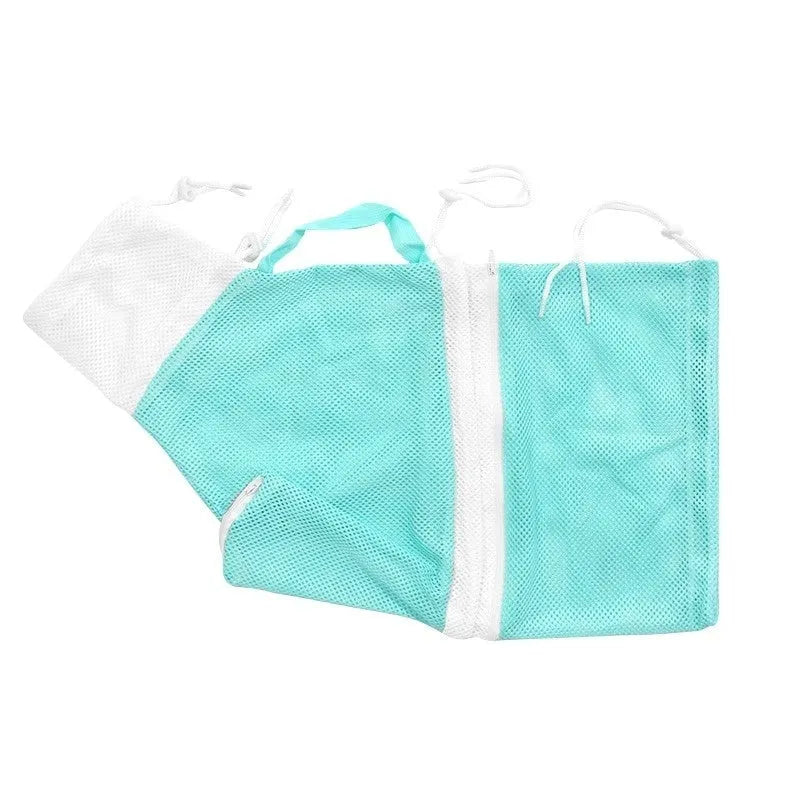 Upgraded 5th generation cat grooming bag in pink and white with integrated nail scissors.