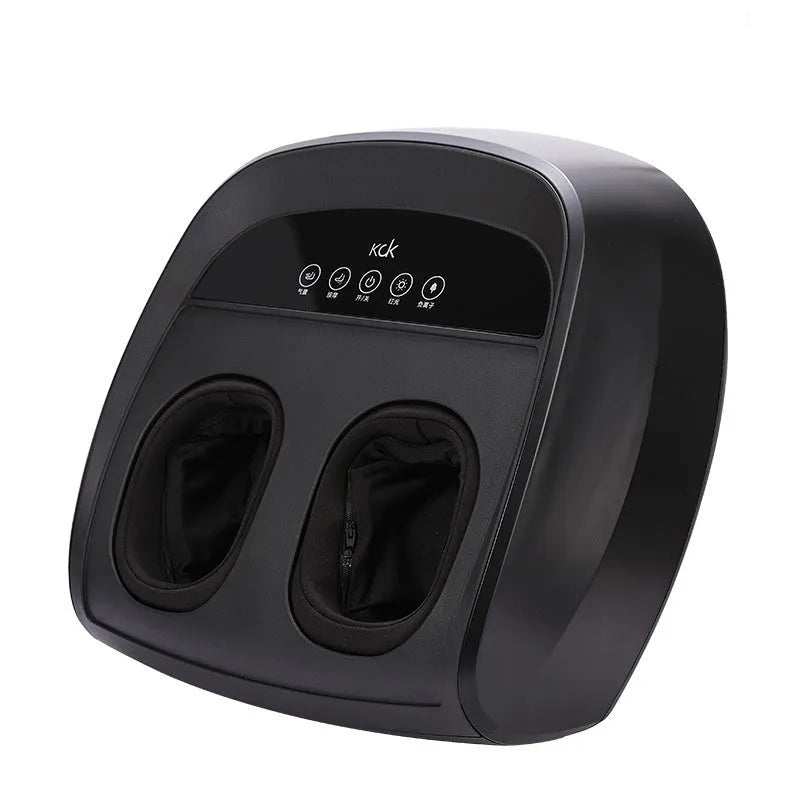 Flip automatic foot massager in black with infrared physiotherapy and timer control