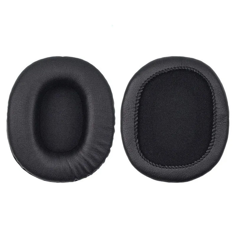 Black soft PU leather headphone covers for Sony 1R headphones, shown as a two-piece set.