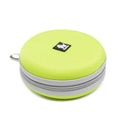 Pet Out kettle dog food bowl set in green, opened to show two separate water and food compartments, 15cm outer diameter