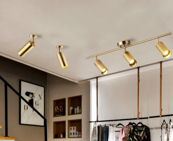 Nordic all-aluminium ceiling light with gold electroplated surface and LED light
