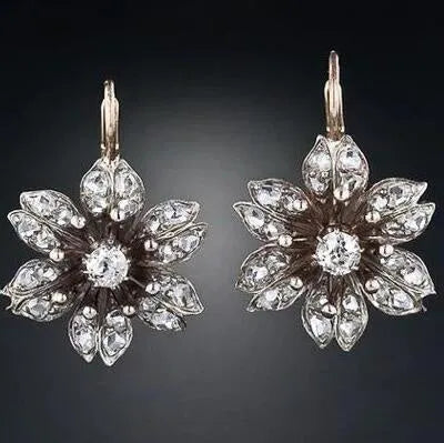 Electroplated silver retro fashion earrings for women with alloy construction and creative design