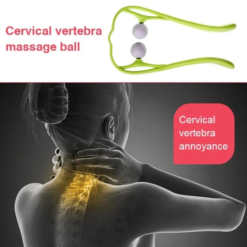 Plastic hand massage roller with adjustable width stand and 3D floating-point design for neck and shoulder pressure point therapy