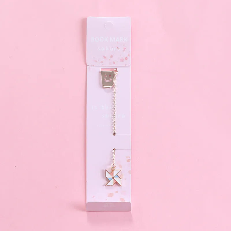 Creative cartoon metal pendant bookmark with alloy construction and colourful cartoon design