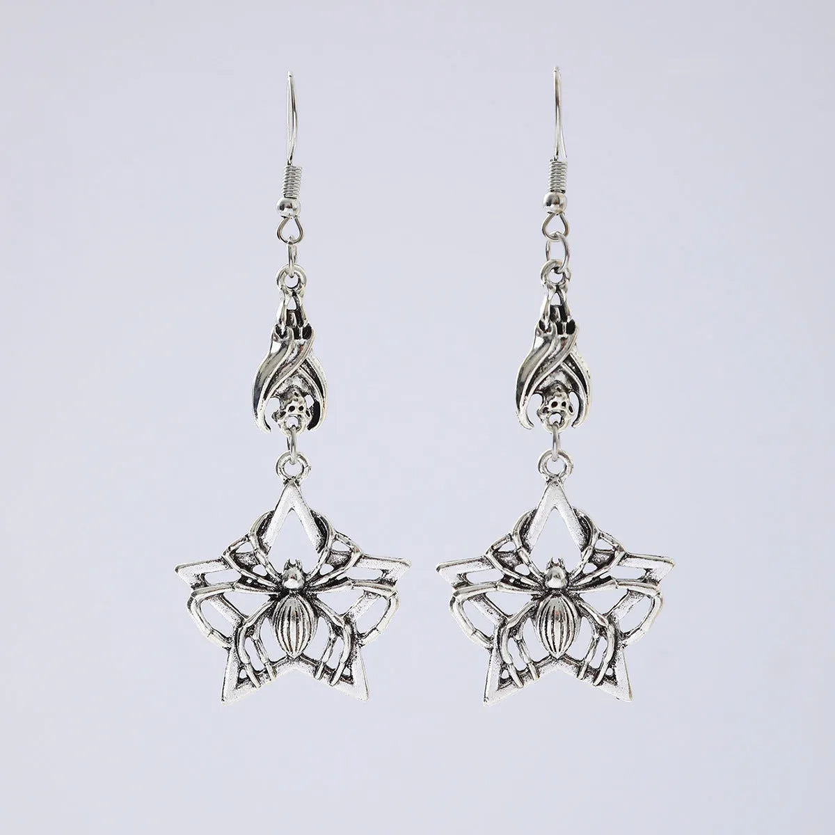 Alloy flower-shaped animal Halloween earrings for women, gothic personality style, colour options AQ-6008 and AQ-6009