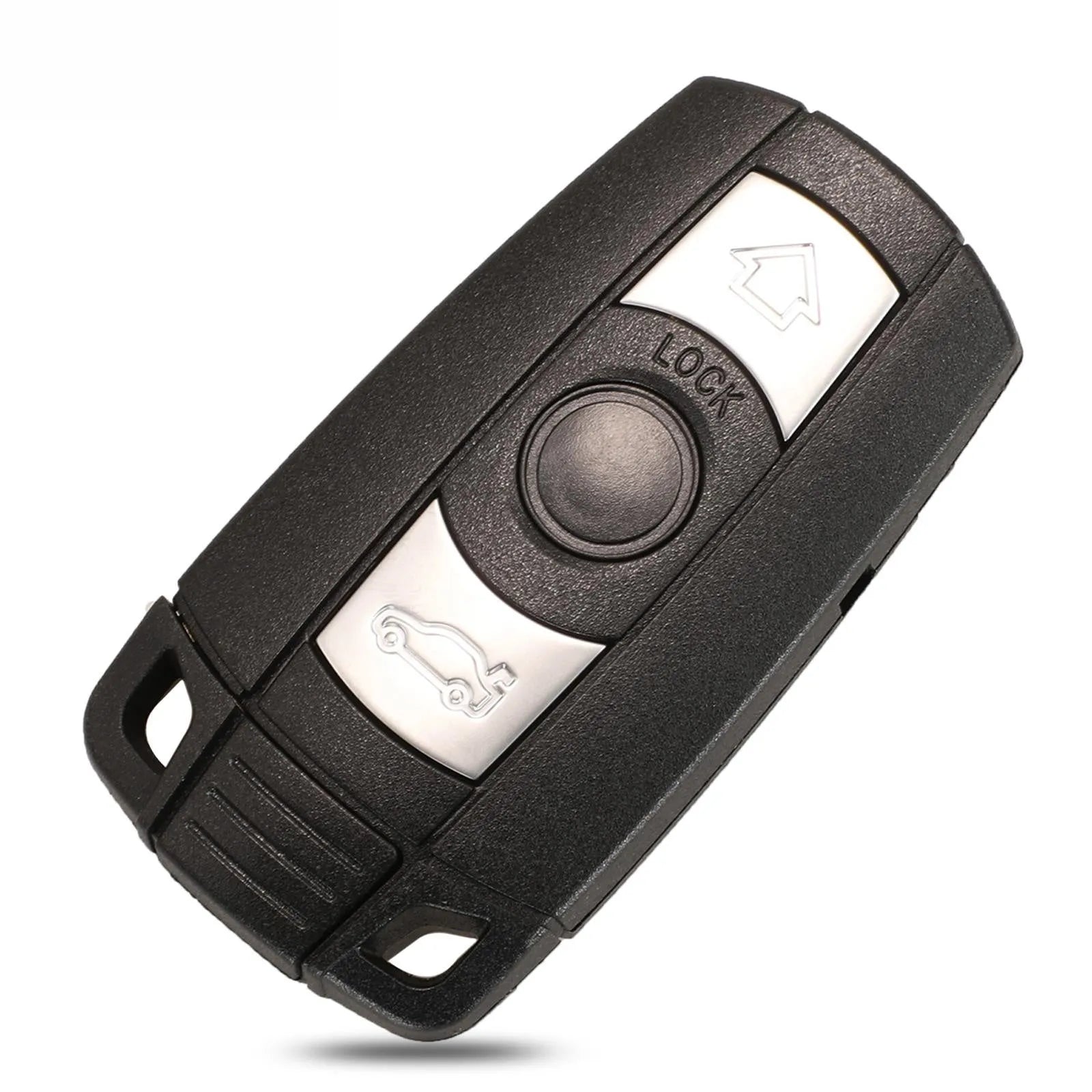 BMW CAS3 semi-intelligent remote car key fob with three blank metal blades attached.