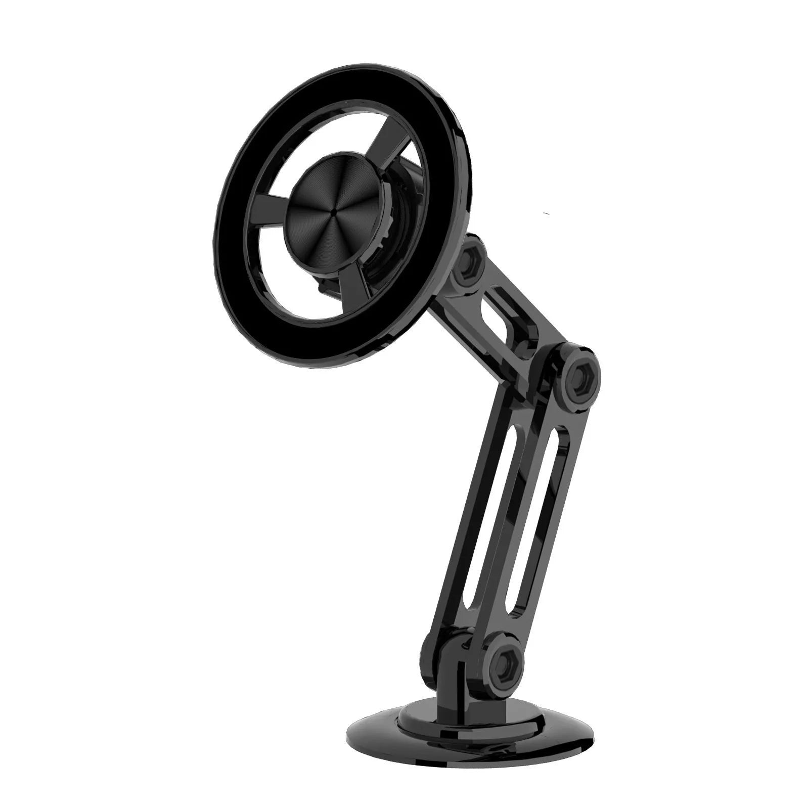 All-metal magnetic car phone holder in four colour options with magnetic rings and adhesive pads