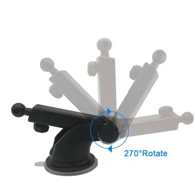 Universal car phone bracket with telescopic adjustment rod mounted on dashboard
