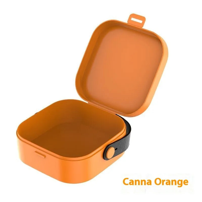 Medium solid colour polypropylene storage box for organising cables, shown in Nordic White.