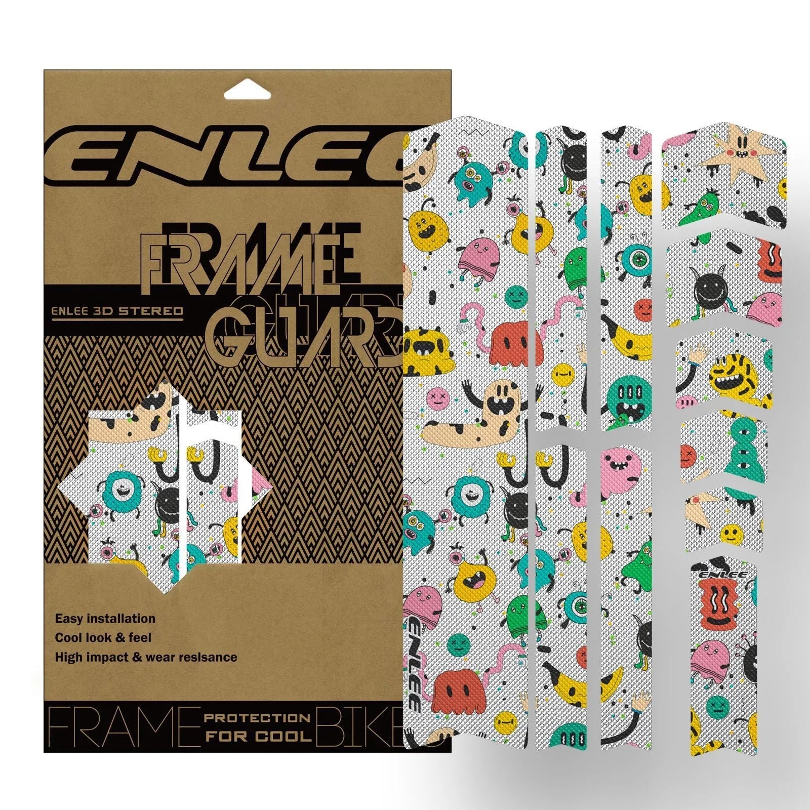 Thickened PVC colour-changing mountain bike protective film in Caterpillar style with self-adhesive backing