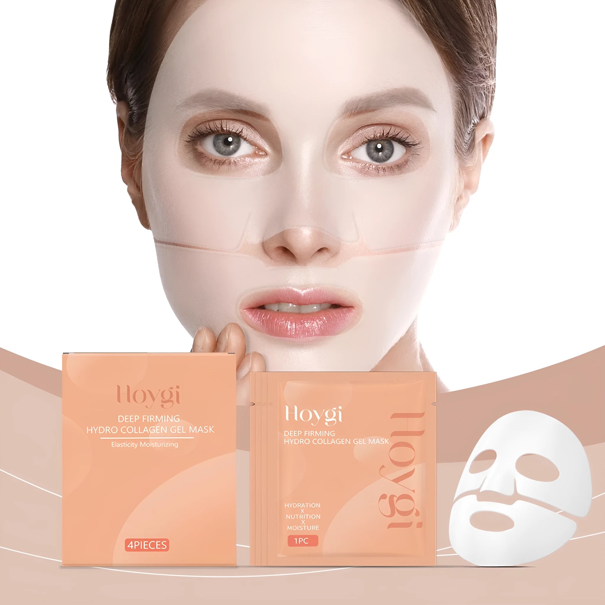 Deep Firming Hydro Collagen Gel Mask in unopened wrapper with green and white packaging