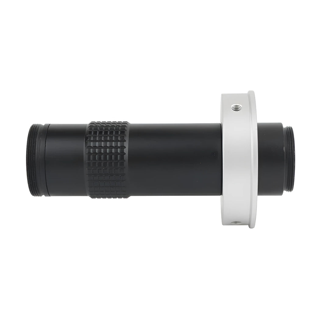 Black industrial camera monocular lens with 30mm diameter for 0.1-1.3X magnification