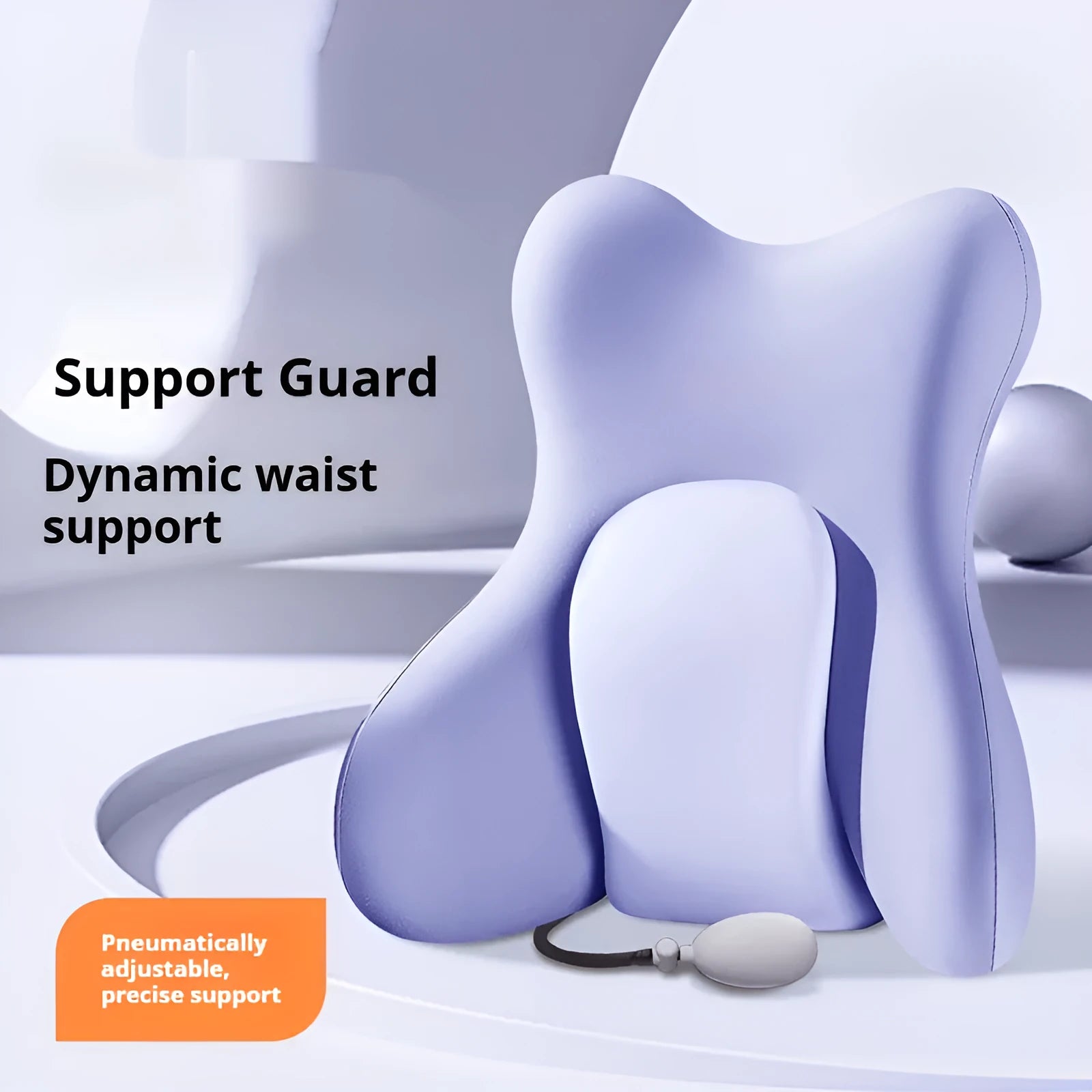 Ergonomic memory foam backrest waist pad cushion in solid colour with removable cover.