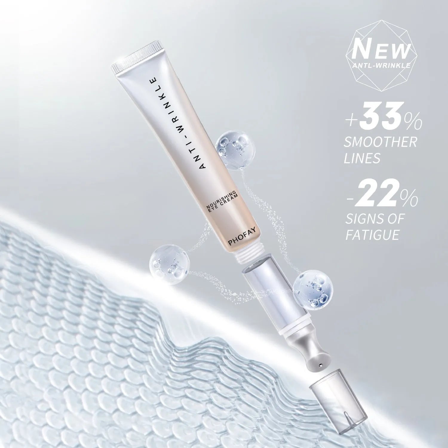 Electric eye cream stick in a tube format for reducing dark circles, 15g net content