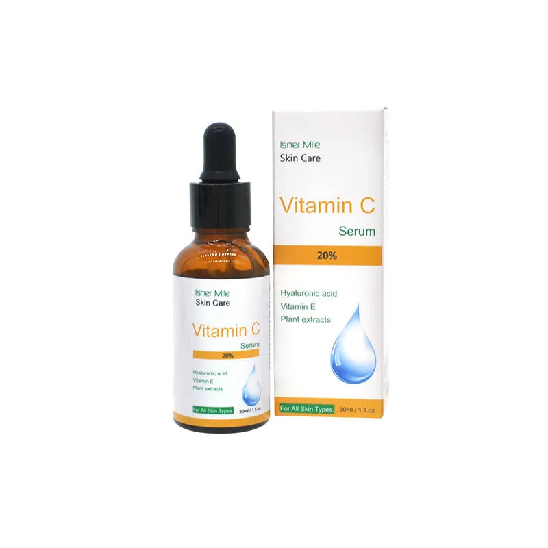 30ml glass bottle of Vitamin C Pure Concentrate facial essence for skin brightening.