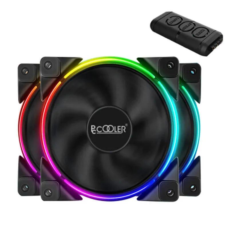 Three black 12 cm FRGB PC cooling fans with hydraulic bearings