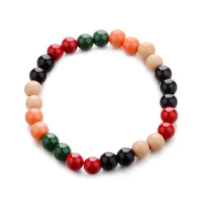 Natural stone beaded bracelet with lava stones for essential oils, unisex ethnic style.