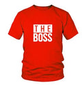 Man wearing a loose fit round neck short sleeve T-shirt with a graphic print design.