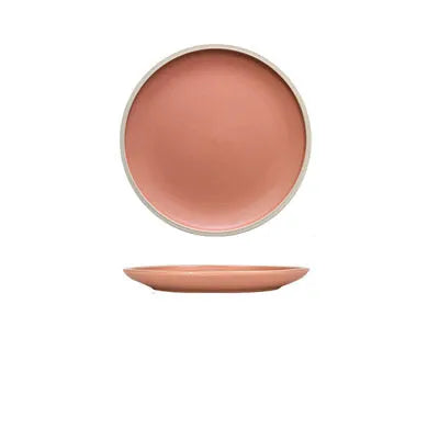 Pure blue matte finish 10-inch ceramic dinner plate on a table.
