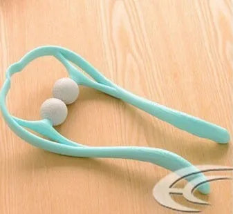 Plastic hand massage roller with adjustable width stand and 3D floating-point design for neck and shoulder pressure point therapy