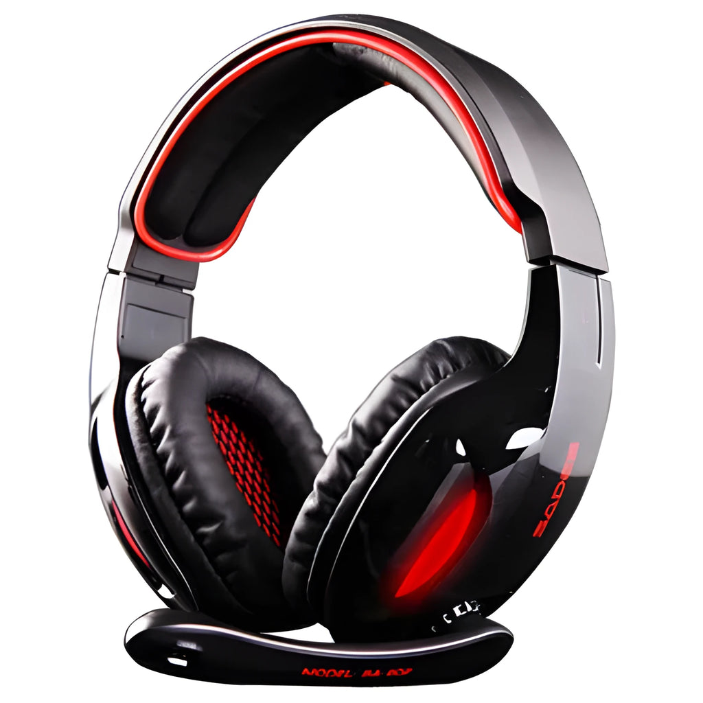 Black SADES SA902 USB gaming headset with adjustable headband and built-in microphone