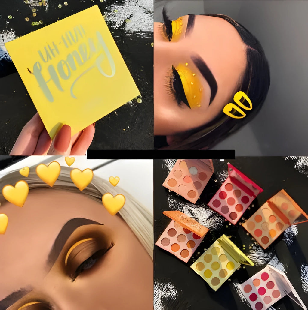 Mineral honey eye shadow plate palette with six bright shades for waterproof, long-lasting eye modification