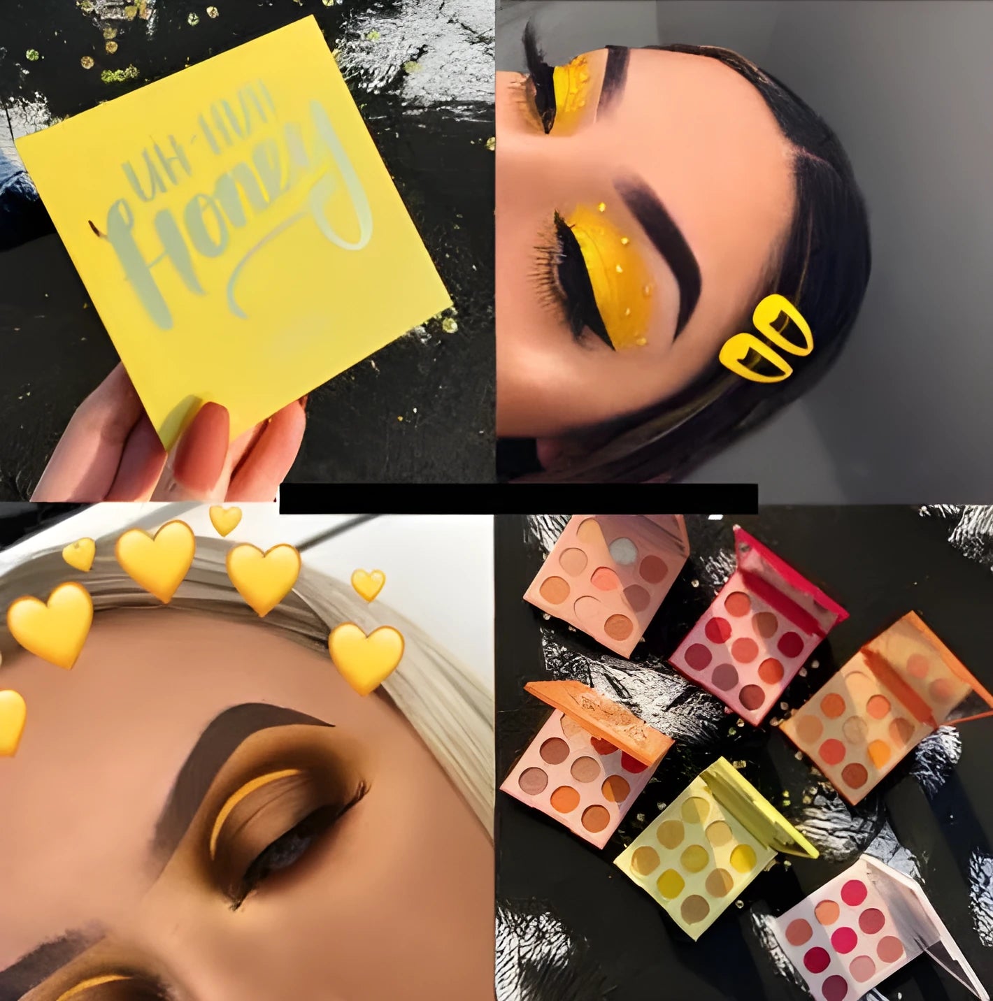 Mineral honey eye shadow plate palette with six bright shades for waterproof, long-lasting eye modification