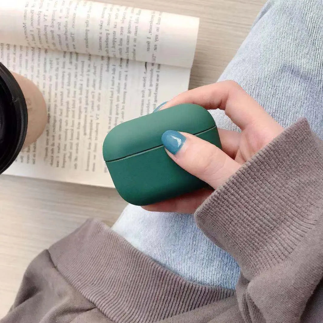 Plastic protective case for Apple AirPods Pro headphones shown in multiple colour options.
