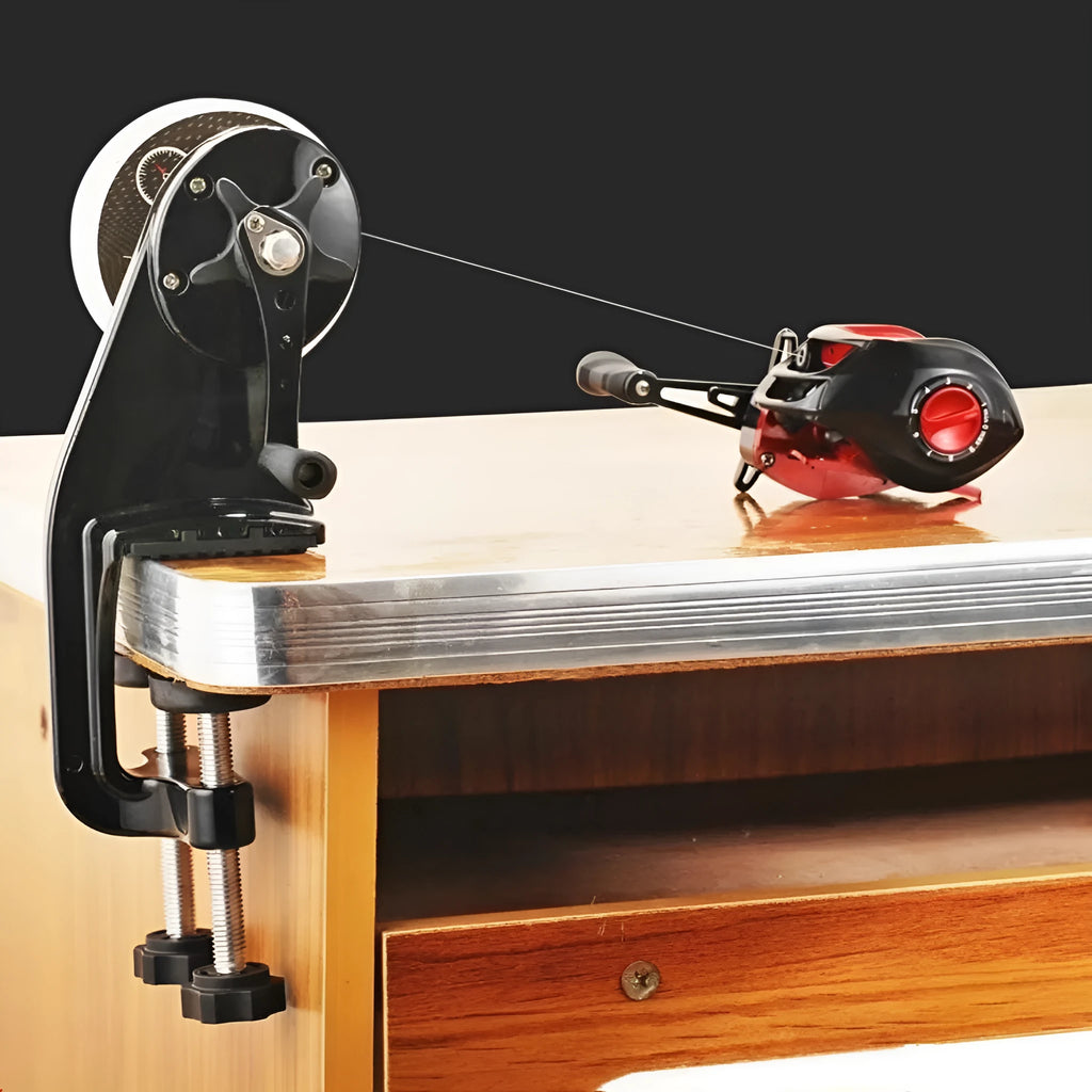 Composite fibre fishing line wrapping device with extension shaft for angling supplies