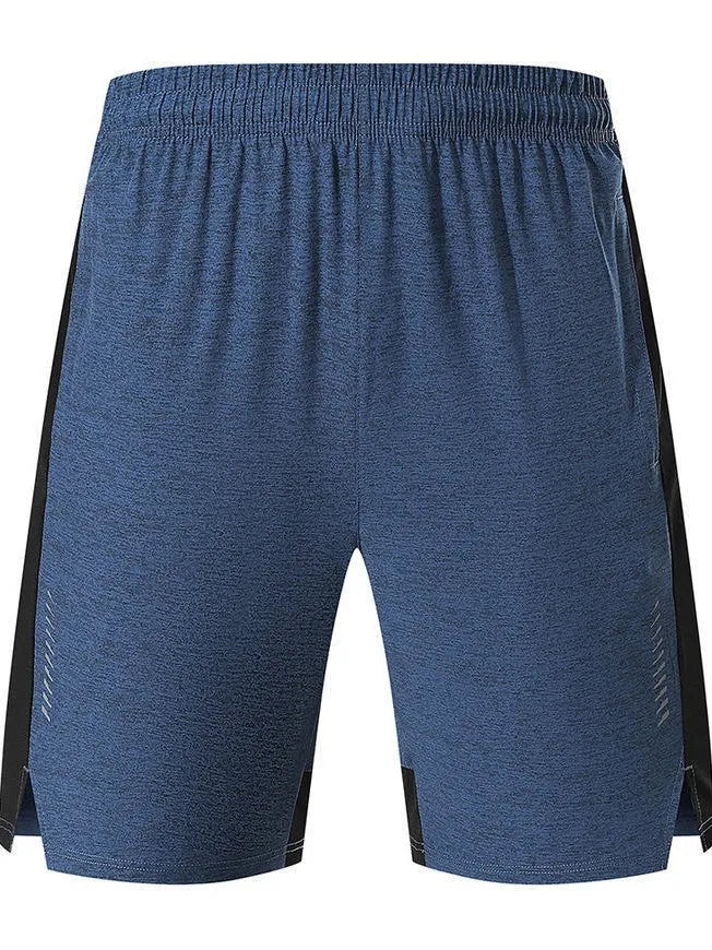 Men's forest green spandex casual shorts with five-point construction and mid-waist design