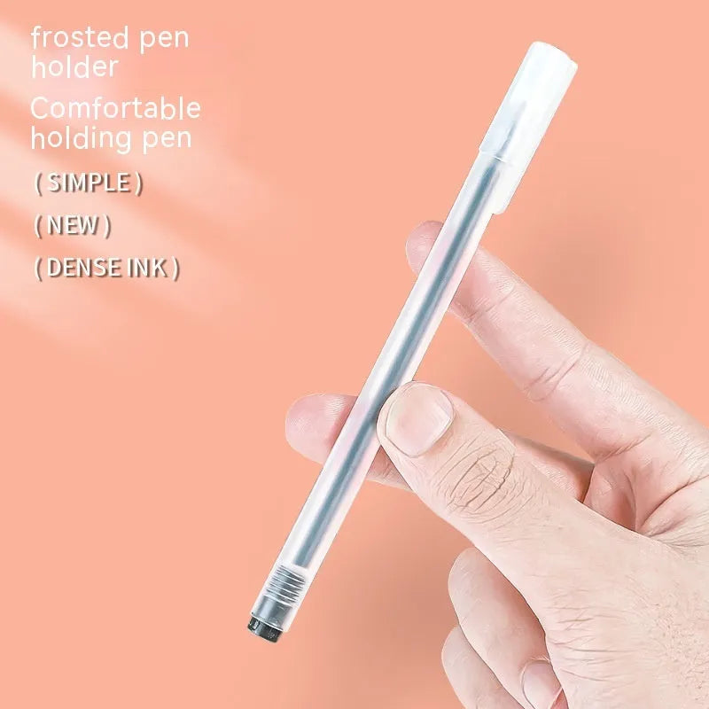 Set of twelve assorted colour gel pens with 0.5mm tips and plastic shells.