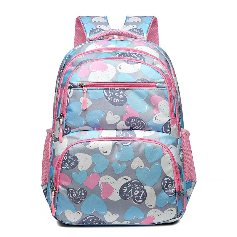 Oxford cloth school backpack with air pillow shoulder straps in blue colour option